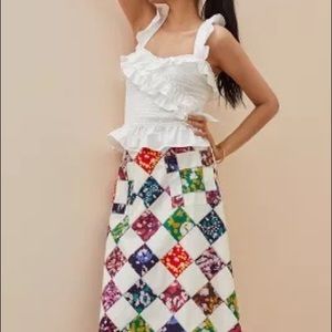 Anthropologie Tiny patchwork skirt Small Petite